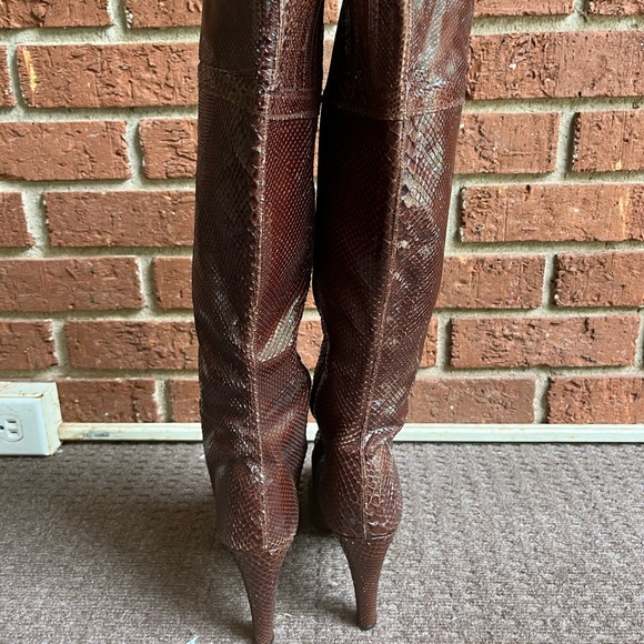 ROSINA FERRAGAMO SCHIAVONE vintage boots snake skin size 7 But Fit Like Size 6! - Picture 2 of 8